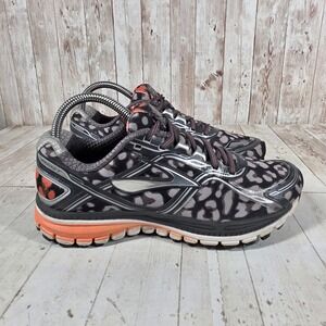 Brooks Ghost 8 Womens Running Shoes Leopard Print Grey Orange 1201931B071 7.5